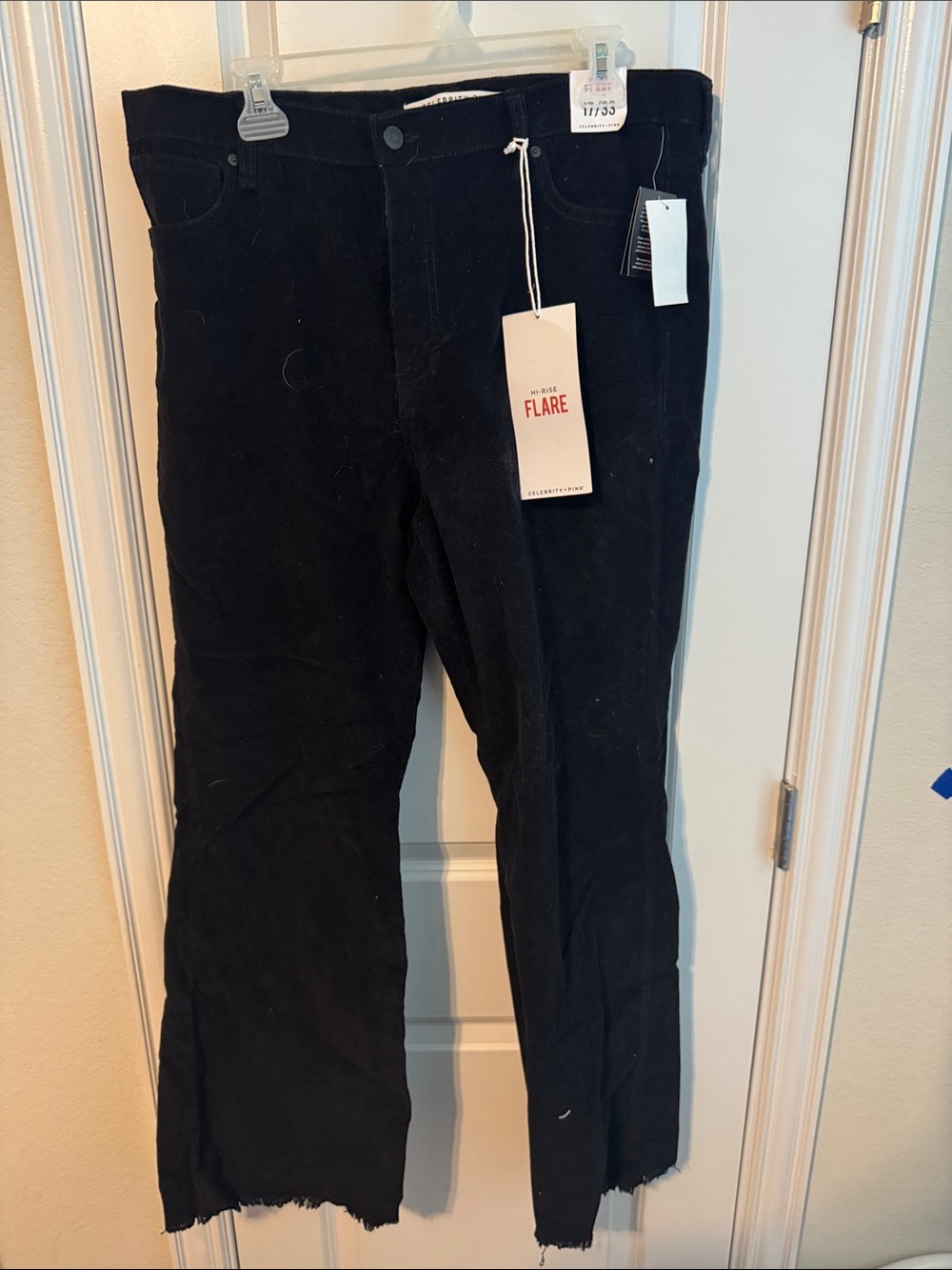 Black corduroy women’s flare jeans
